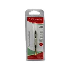 3 CLAVELES PINZA SESGADA DORADA 8CM