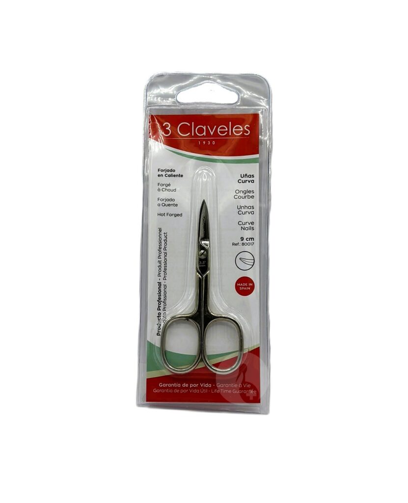 3 CLAVELES TIJERAS UÑAS CURVA 9CM 3.5″