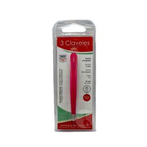 3 CLAVELES PINZA INOX CANGREJO ROSA 9CM