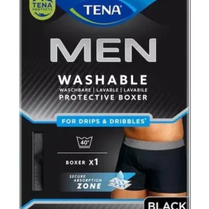 ABSORBENTE LAVABLE TENA MEN BOXER 1 UNIDAD TALLA L COLOR NEGRO