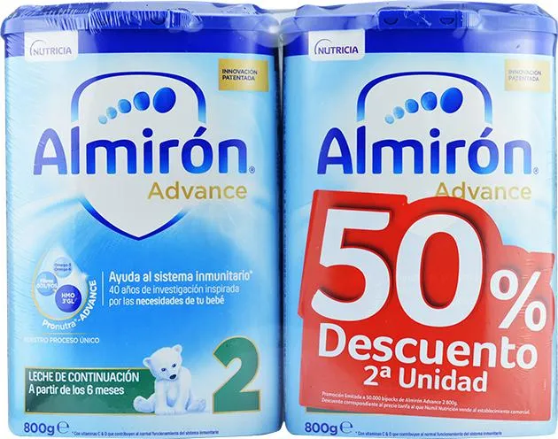ALMIRON ADVANCE + PRONUTRA 2 2 ENVASES 800 G PACK AHORRO ALMIRON ADVANCE + PRONUTRA 2 2 ENVASES 800 G PACK AHORRO