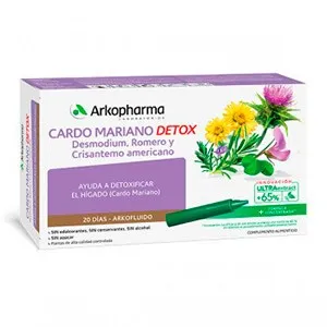 ARKOFLUIDO CARDO MARIANO DETOX ULTRACONCENT 20+10 AMPOLLAS GRATIS