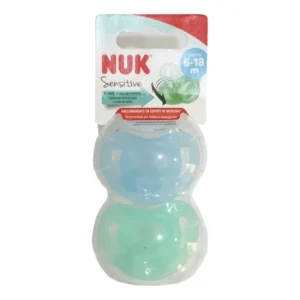 CHUPETE SILICONA NUK SENSITIVE 6 – 18 MESES 2 UNIDADES