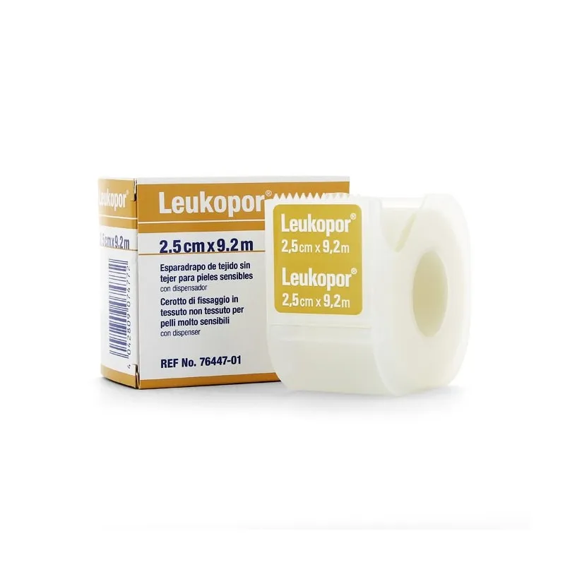 ESPARADRAPO HIPOALERGICO LEUKOPOR PAPEL 1 UNIDAD CON DISPENSADOR 9,2 M X 2,5 CM ESPARADRAPO HIPOALERGICO LEUKOPOR PAPEL 1 UNIDAD CON DISPENSADOR 9,2 M X 2,5 CM