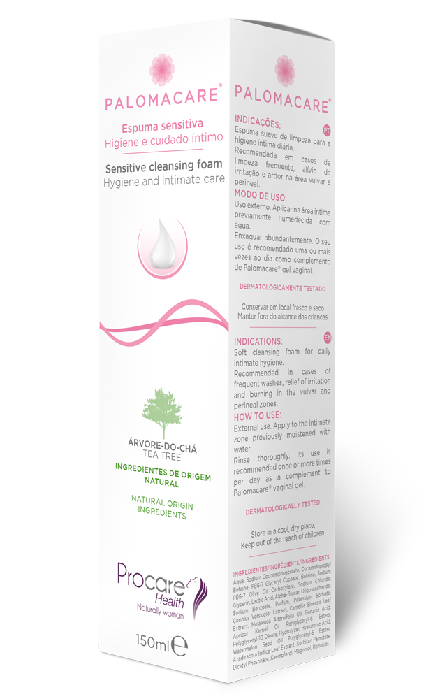 PALOMACARE ESPUMA SENSITIVA LAVADO VULVOVAGINAL 1 ENVASE 150 ML PALOMACARE ESPUMA SENSITIVA LAVADO VULVOVAGINAL 1 ENVASE 150 ML