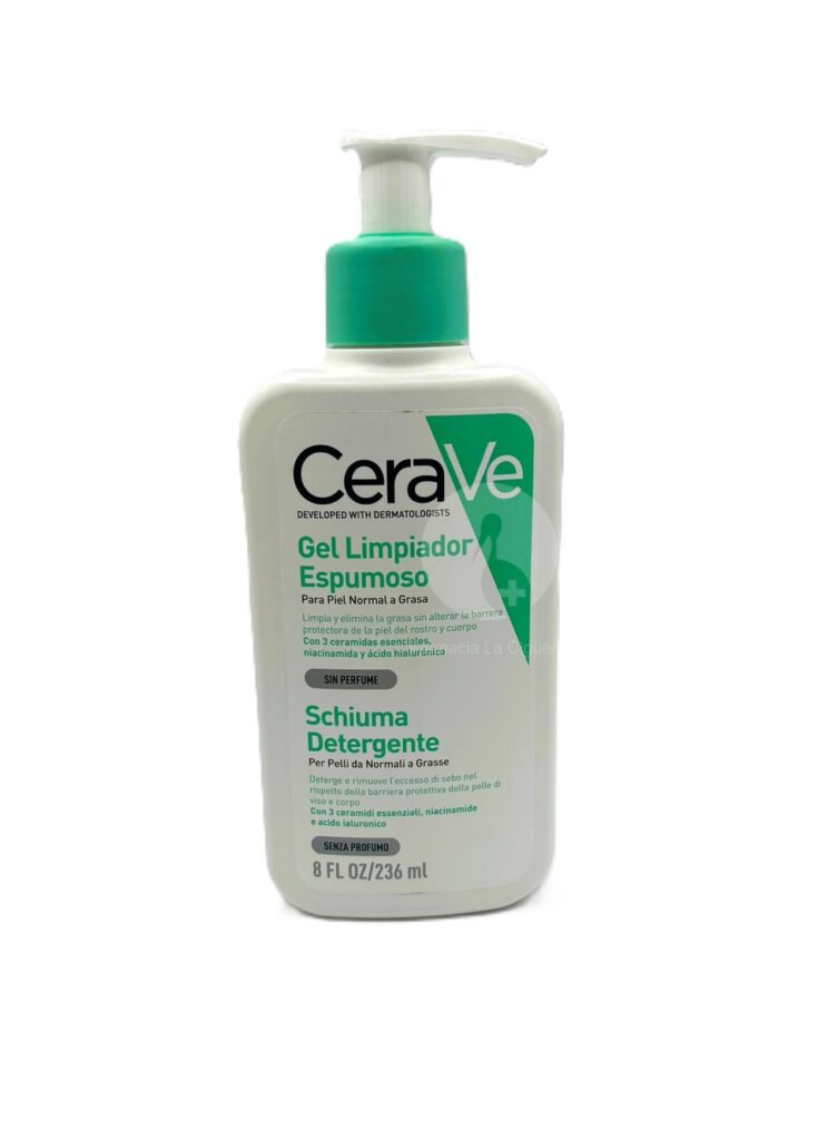 GEL LIMPIADOR ESPUMOSO CERAVE 1 ENVASE 236 ML GEL LIMPIADOR ESPUMOSO CERAVE 1 ENVASE 236 ML