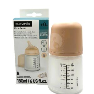 BIBERON ANTICOLICO TETINA LACTANCIA SILICONA MIXTA SUAVINEX 180 ML