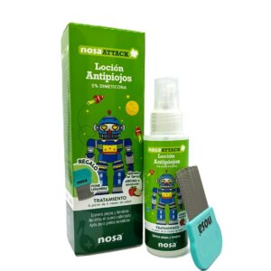 NOSA ATTACK LOCION 5% DIMETICONA ANTIPIOJOS 1 ENVASE 100 ML AROMA MANZANA