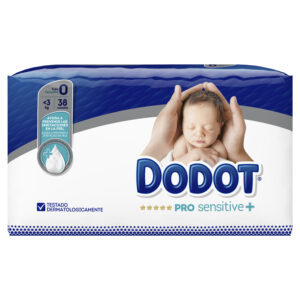 PAÑAL INFANTIL DODOT PRO SENSITIVE TALLA  0 <3 KG 38 UNIDADES