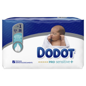 PAÑAL INFANTIL DODOT PRO SENSITIVE TALLA 1 2-5 KG 38 UNIDADES