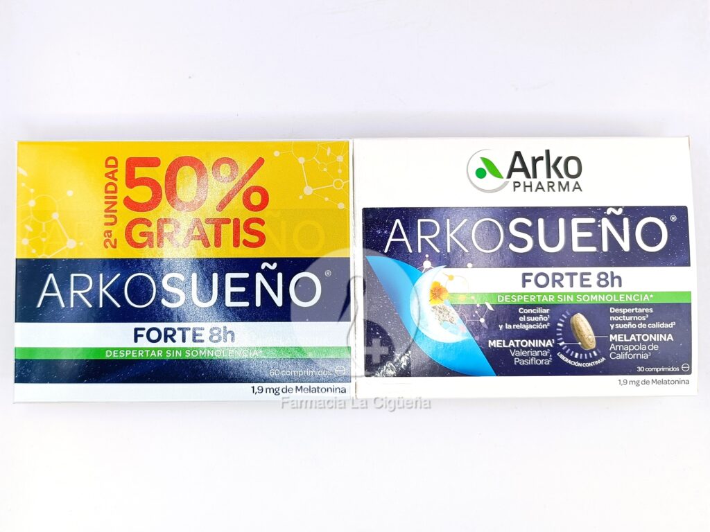 ARKORELAX SUEÑO FORTE 8H 2 UNIDADES 30 COMPRIMIDOS BICAPA PACK