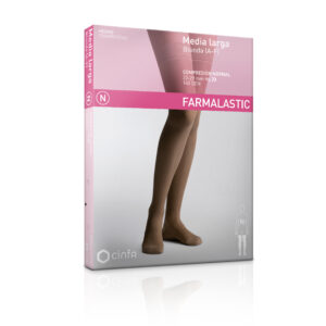 MEDIA LARGA CON SILICONA BLONDA (A-F) COMPRESION NORMAL FARMALASTIC PUNTERA CERRADA 2 UNIDADES TALLA