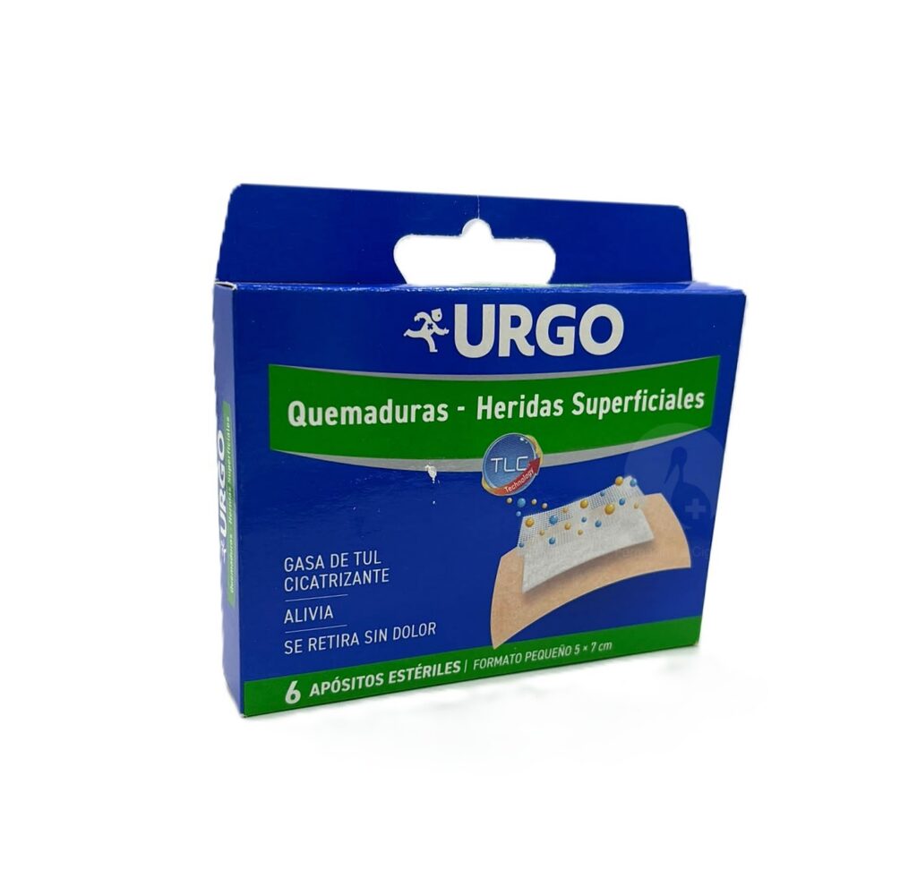 URGO QUEMADURAS HERIDAS SUPERFICIALES 6 APOSITOS FORMATO PEQUEÑO URGO QUEMADURAS HERIDAS SUPERFICIALES 6 APOSITOS FORMATO PEQUEÑO