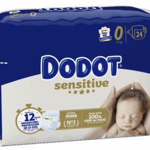 PAÑAL INFANTIL DODOT SENSITIVE RECIEN NACIDO TALLA 0 <3 KG 24 UNIDADES
