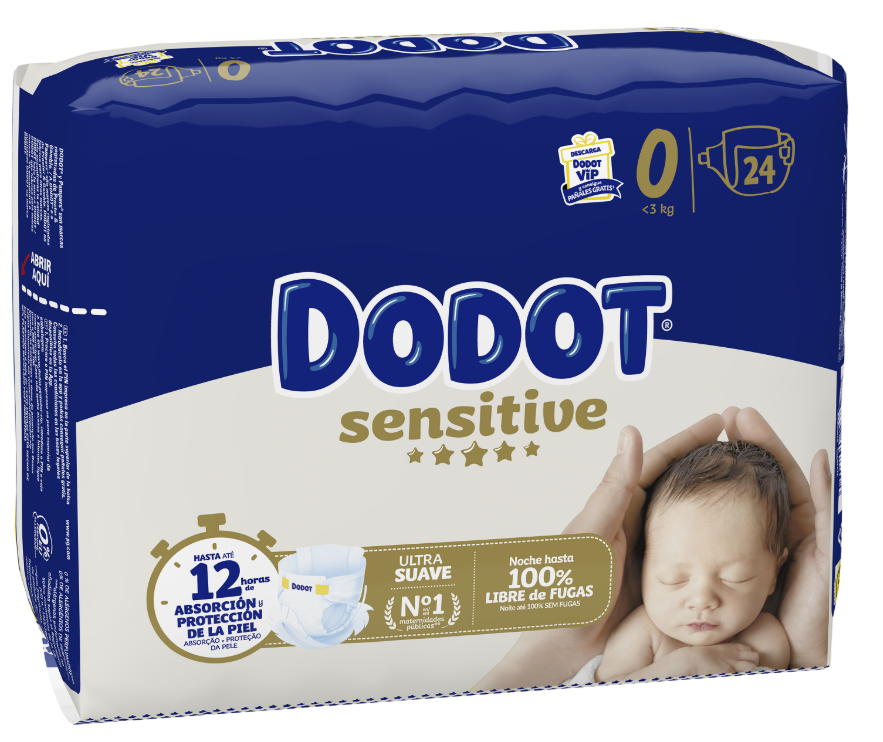 PAÑAL INFANTIL DODOT SENSITIVE RECIEN NACIDO TALLA 0 <3 KG 24 UNIDADES PAÑAL INFANTIL DODOT SENSITIVE RECIEN NACIDO TALLA 0 <3 KG 24 UNIDADES