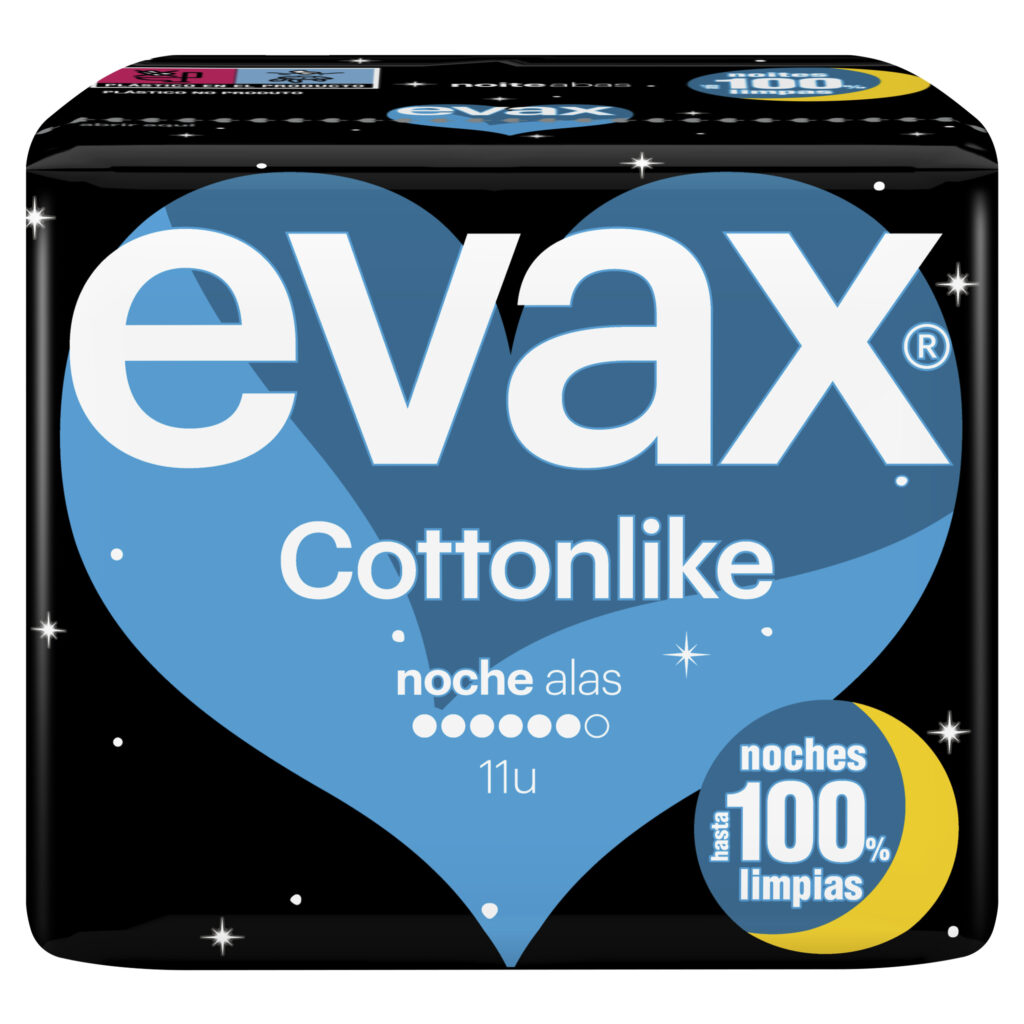 COMPRESAS HIGIENICAS FEMENINAS EVAX COTTONLIKE NOCHE CON ALAS 11 COMPRESAS COMPRESAS HIGIENICAS FEMENINAS EVAX COTTONLIKE NOCHE CON ALAS 11 COMPRESAS