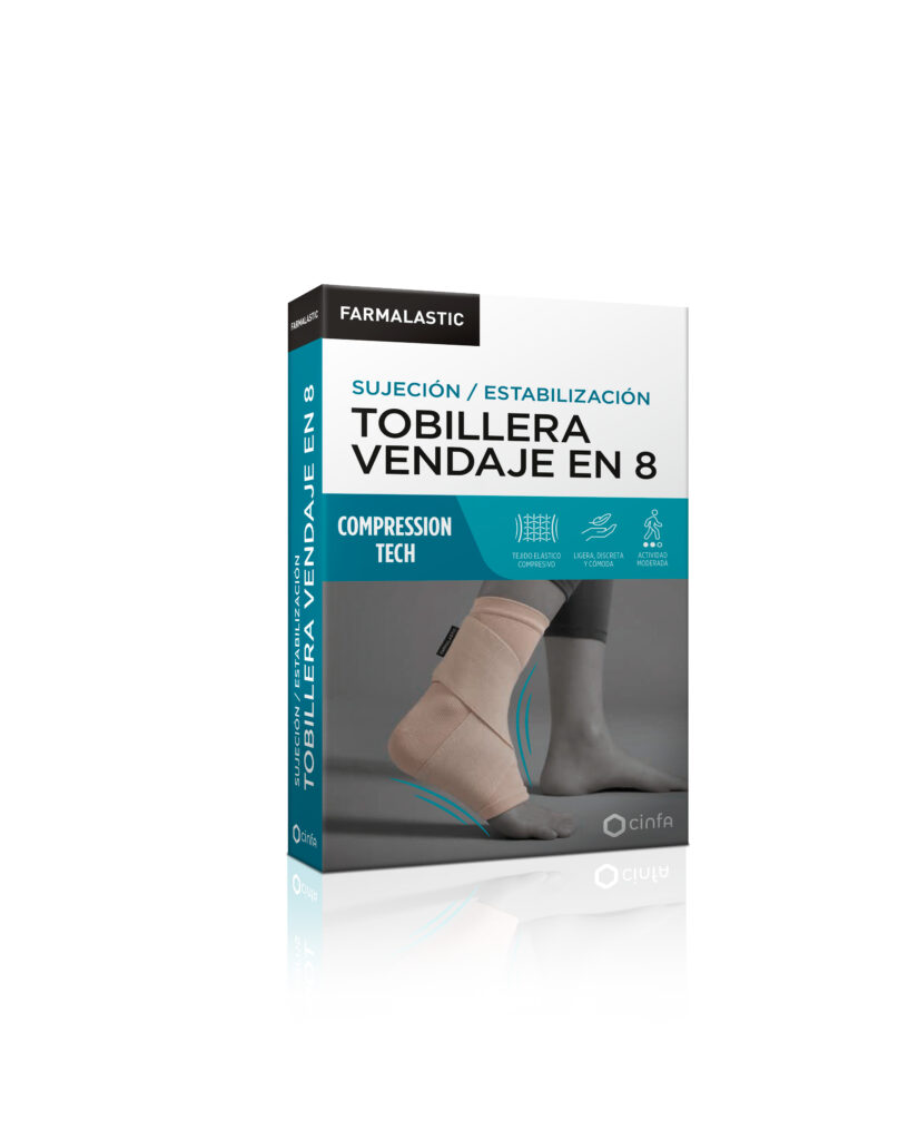TOBILLERA VENDAJE EN 8 FARMALASTIC COMPRESSION TECH 1 UNIDAD TALLA GRANDE COLOR BEIGE TOBILLERA VENDAJE EN 8 FARMALASTIC COMPRESSION TECH 1 UNIDAD TALLA GRANDE COLOR BEIGE
