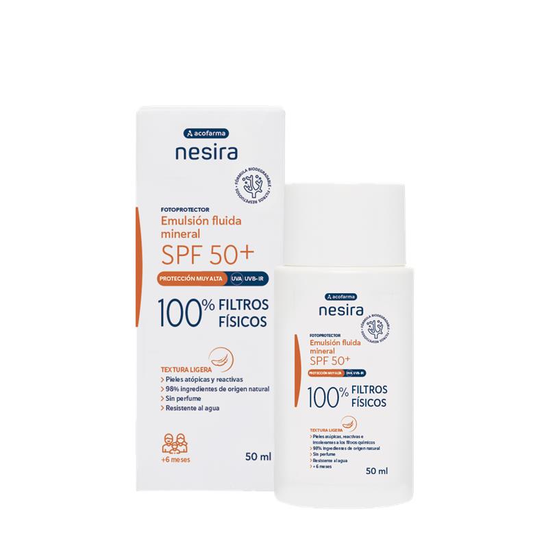 ACOFARMA NESIRA EMULSION FLUIDA SOLAR MINERAL SPF 50+ 1 ENVASE 50 ML
