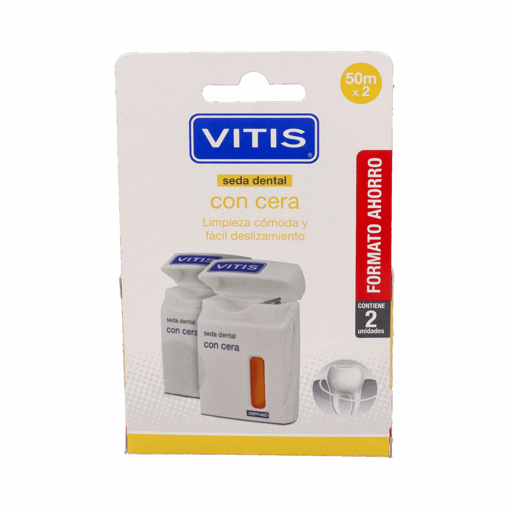 VITIS SEDA DENTAL CON CERA 50 M 2 UNIDADES DUPLO VITIS SEDA DENTAL CON CERA 50 M 2 UNIDADES DUPLO