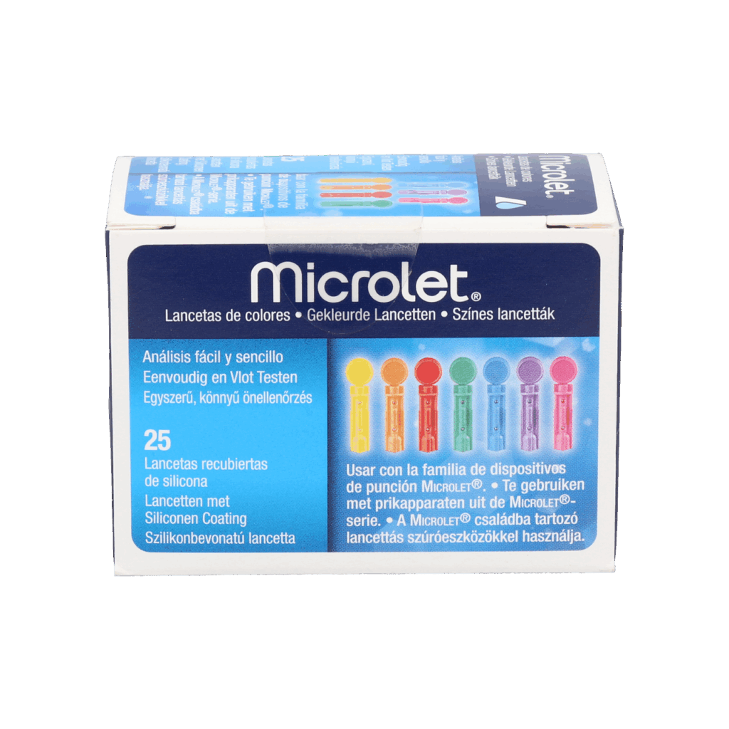 MICROLET DE COLORES LANCETAS 25 UNIDADES MICROLET DE COLORES LANCETAS 25 UNIDADES