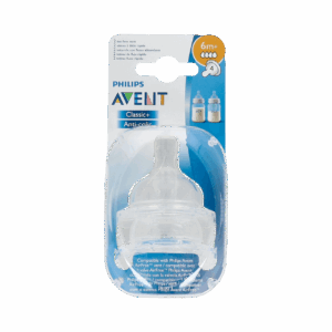 TETINA SILICONA  FLUJO RAPIDO AVENT PHILIPS + 6 MESES 2 UNIDADES