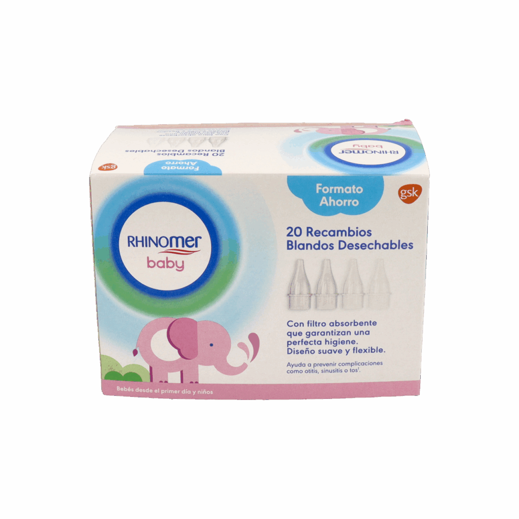 ASPIRADOR NASAL RHINOMER BABY 20 RECAMBIOS BLANDOS DESECHABLES