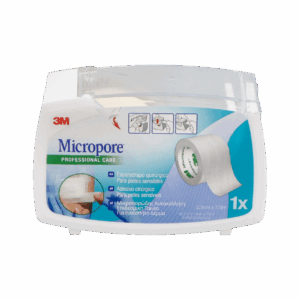 ESPARADRAPO HIPOALERGICO PAPEL MICROPORE PORTAR 1 UNIDAD 7,5 M X 2,5 CM COLOR BLANCO