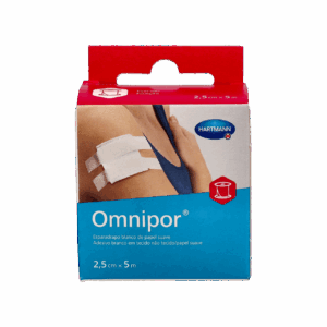 ESPARADRAPO HIPOALERGICO OMNIPOR PAPEL 1 UNIDAD 5 M X 2,5 CM