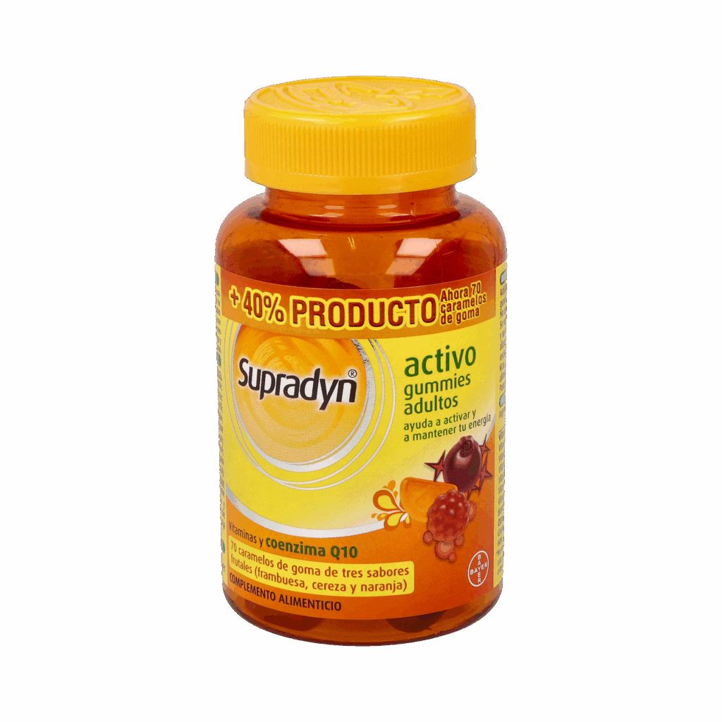 SUPRADYN ENERGY GUMMIES 70 CARAMELOS DE GOMA SABOR FRAMBUESA CEREZA Y NARANJA SUPRADYN ENERGY GUMMIES 70 CARAMELOS DE GOMA SABOR FRAMBUESA CEREZA Y NARANJA