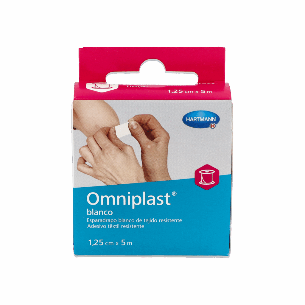 ESPARADRAPO HIPOALERGICO OMNIPLAST TEJIDO RESISTENTE 1 UNIDAD 5 M X 1,25 CM COLOR BLANCO ESPARADRAPO HIPOALERGICO OMNIPLAST TEJIDO RESISTENTE 1 UNIDAD 5 M X 1,25 CM COLOR BLANCO
