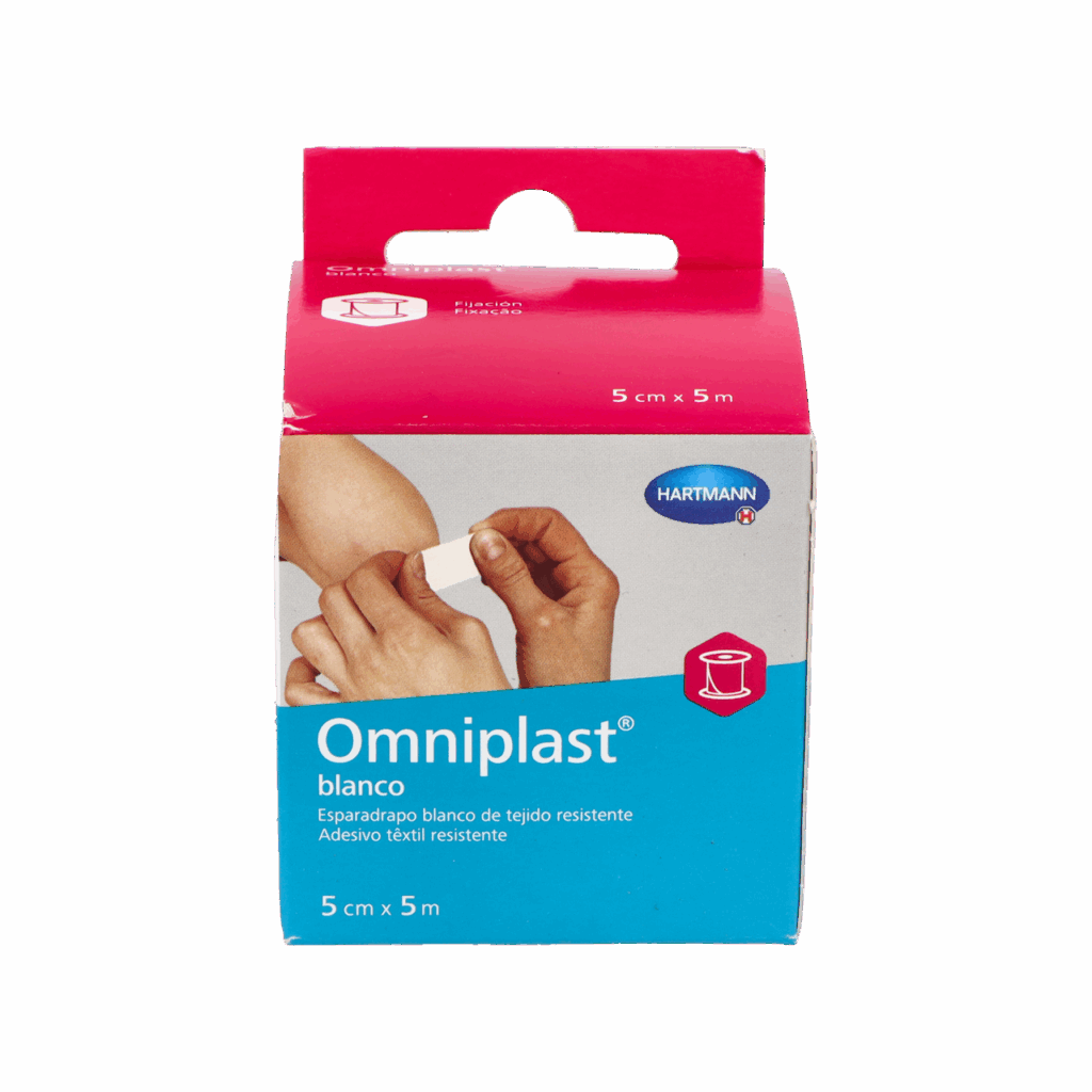 ESPARADRAPO HIPOALERGICO OMNIPLAST TEJIDO RESISTENTE 1 UNIDAD 5 M X 5 CM COLOR BLANCO ESPARADRAPO HIPOALERGICO OMNIPLAST TEJIDO RESISTENTE 1 UNIDAD 5 M X 5 CM COLOR BLANCO