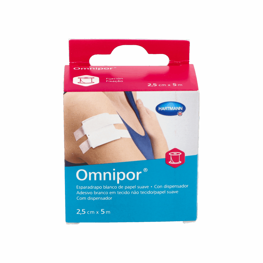 ESPARADRAPO HIPOALERGICO OMNIPOR PAPEL 1 UNIDAD CON DISPENSADOR 5 M X 2,5 CM ESPARADRAPO HIPOALERGICO OMNIPOR PAPEL 1 UNIDAD CON DISPENSADOR 5 M X 2,5 CM
