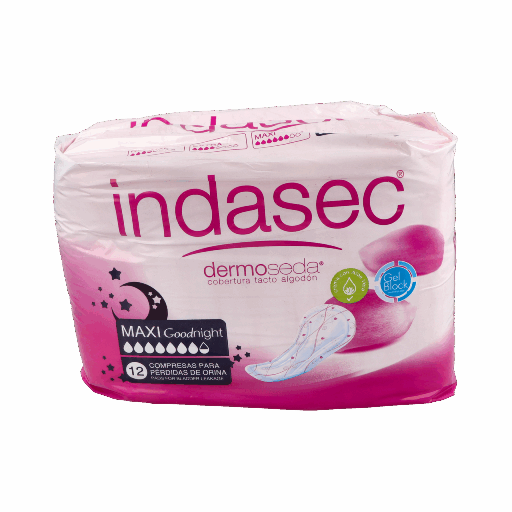 COMPRESA PERDIDAS LEVES INDASEC DERMOSEDA MAXI NIGHT BOLSA 12 COMPRESAS COMPRESA PERDIDAS LEVES INDASEC DERMOSEDA MAXI NIGHT BOLSA 12 COMPRESAS