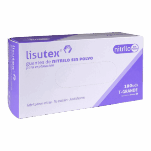 GUANTES DE NITRILO SIN POLVO LISUBEL 100 UNIDADES TALLA L
