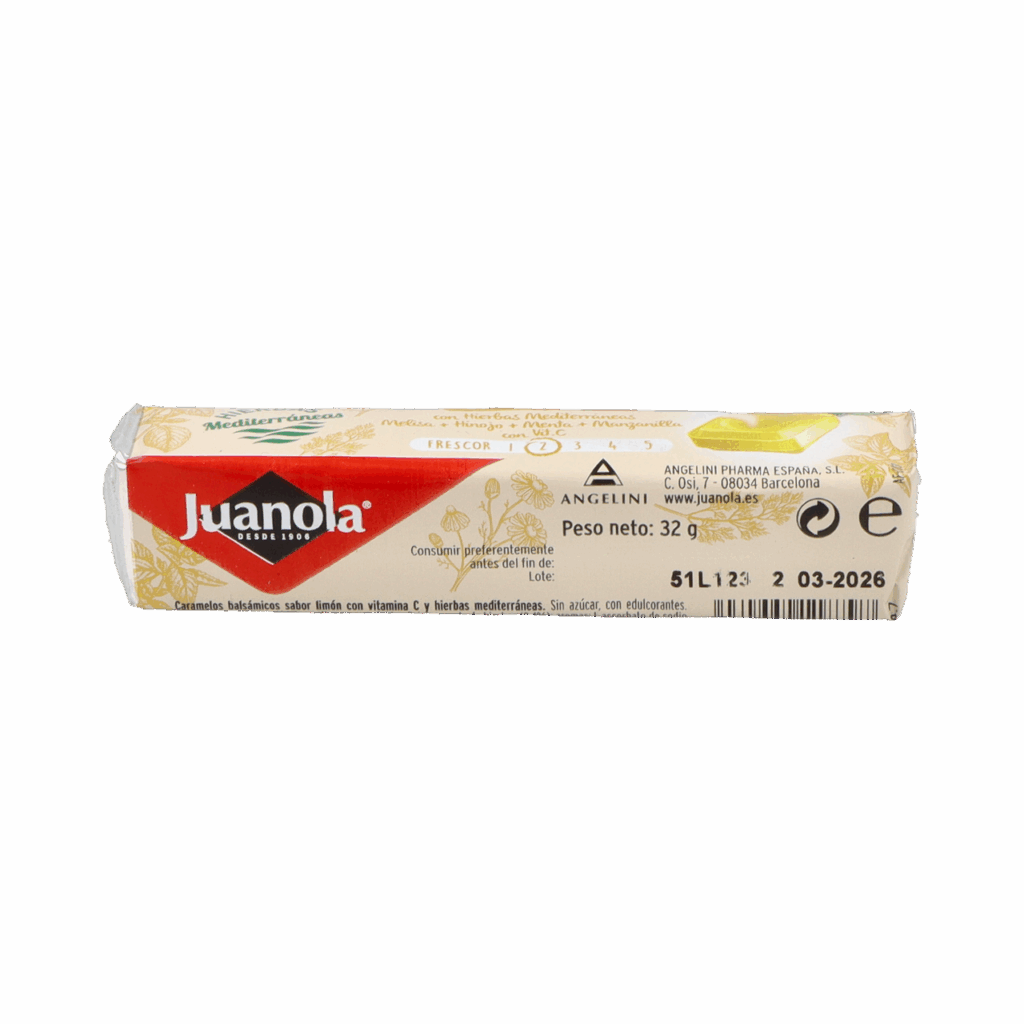 JUANOLA CARAMELOS LIMON VIT C Y HIERBAS MEDITERRANEAS 1 ENVASE 32,4 G