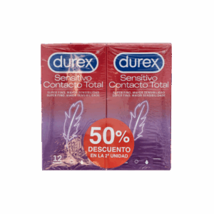 DUREX SENSITIVO CONTACTO TOTAL PRESERVATIVOS 12 PRESERVATIVOS 2 CAJAS