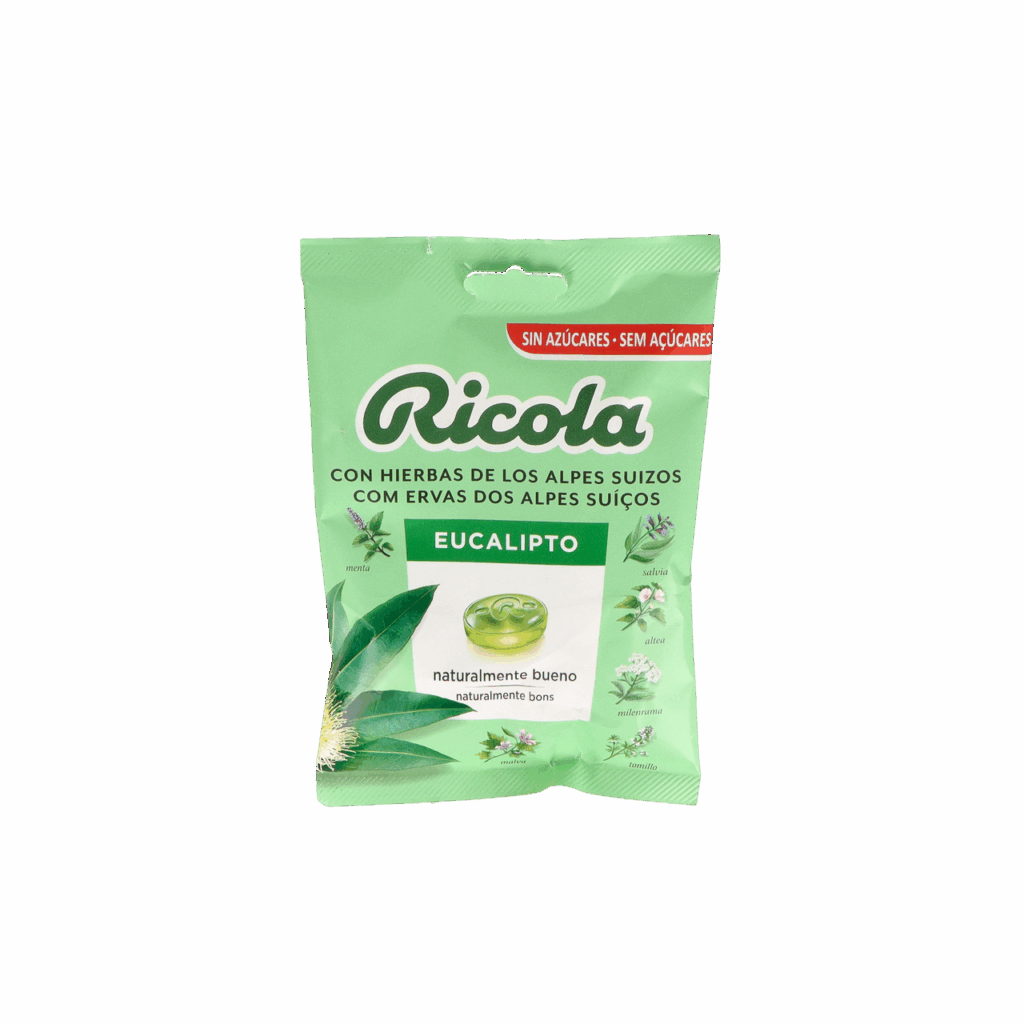 RICOLA CARAMELOS SIN AZUCAR 1 BOLSA 70 G SABOR EUCALIPTUS RICOLA CARAMELOS SIN AZUCAR 1 BOLSA 70 G SABOR EUCALIPTUS