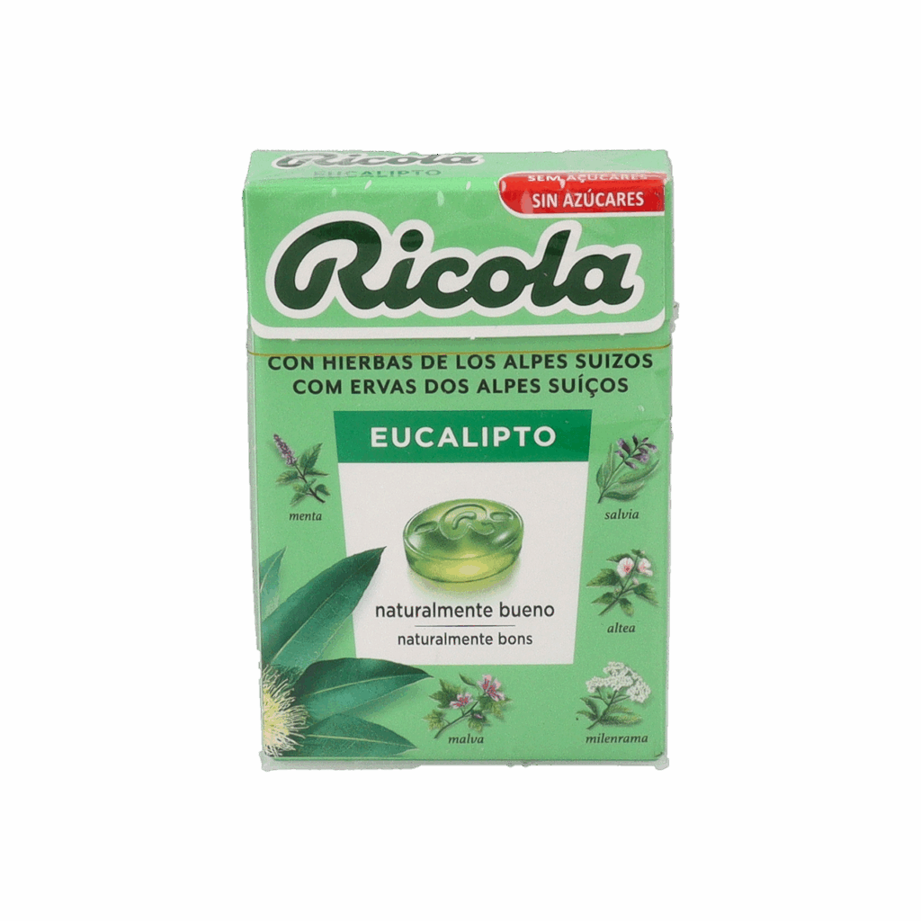 RICOLA CARAMELOS SIN AZUCAR 1 ENVASE 50 G SABOR EUCALIPTUS RICOLA CARAMELOS SIN AZUCAR 1 ENVASE 50 G SABOR EUCALIPTUS