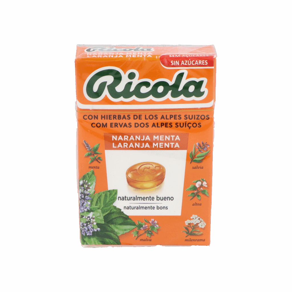 RICOLA CARAMELOS SIN AZUCAR 1 ENVASE 50 G SABOR NARANJA