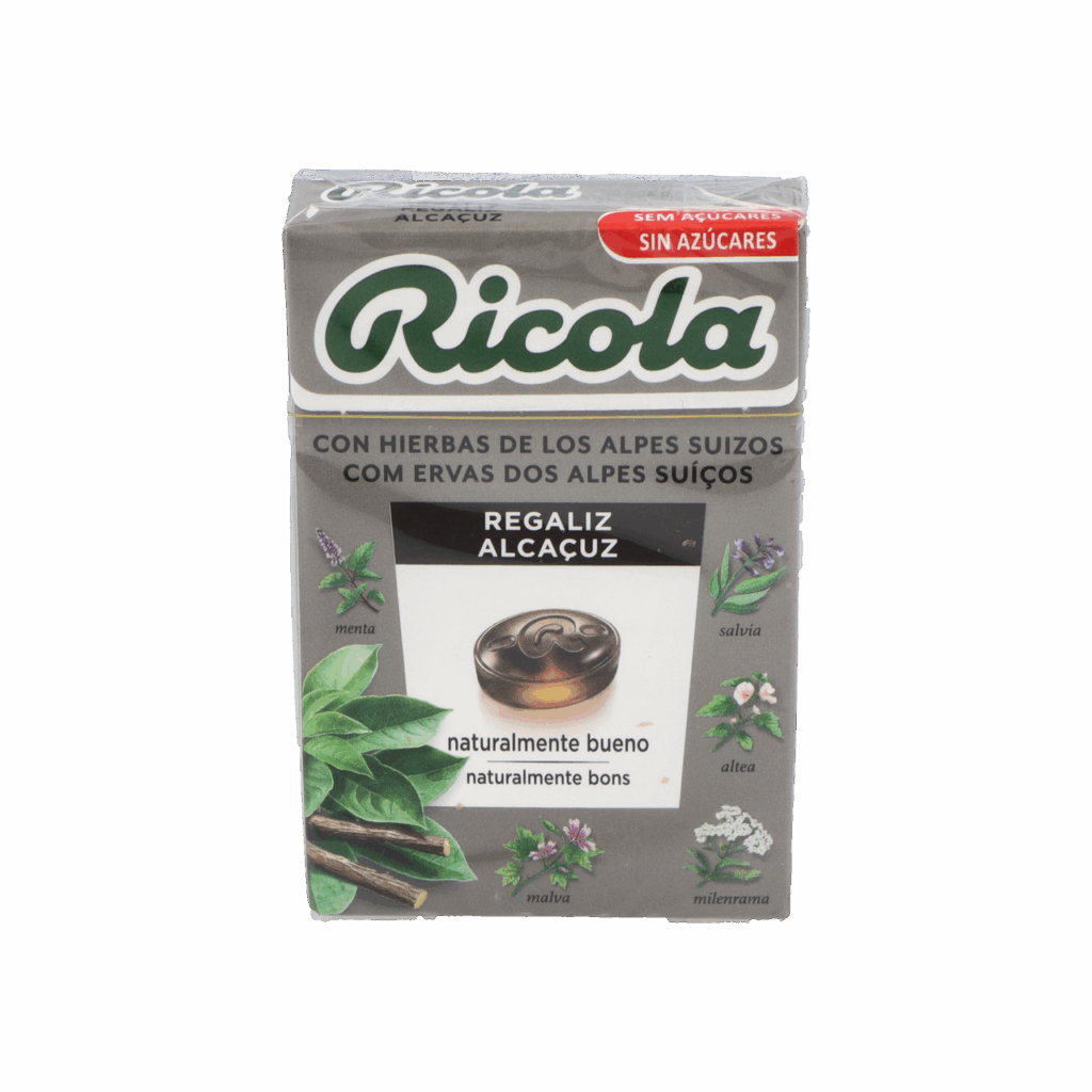 RICOLA CARAMELOS SIN AZUCAR 1 ENVASE 50 G SABOR REGALIZ RICOLA CARAMELOS SIN AZUCAR 1 ENVASE 50 G SABOR REGALIZ