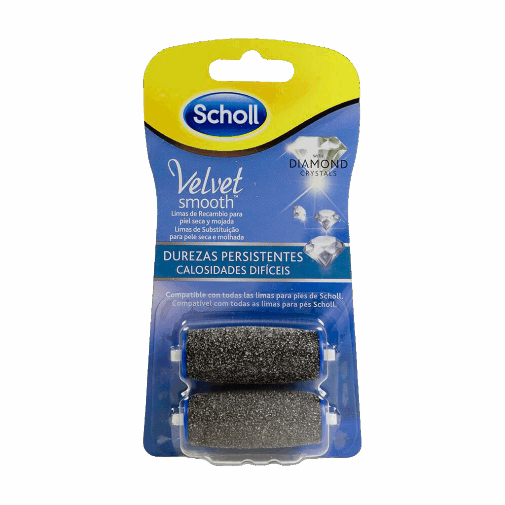 SCHOLL VELVET SMOOTH LIMA ELECTRONICA DIAMOND CRYSTALS RECAMBIO DUREZAS PERSISTENTES 2 UNIDADES RECA SCHOLL VELVET SMOOTH LIMA ELECTRONICA DIAMOND CRYSTALS RECAMBIO DUREZAS PERSISTENTES 2 UNIDADES RECA