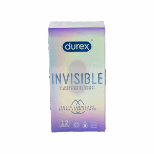 DUREX INVISIBLE EXTRA FINO EXTRA LUBRICADO PRESERVATIVOS 12 UNIDADES