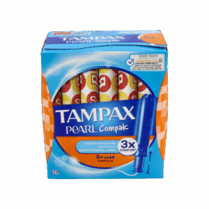 TAMPAX COMPAK PEARL TAMPON 100%ALGODON 16 UNIDADES SUPER PLUS