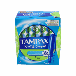 TAMPAX COMPAK PEARL TAMPON 100%ALGODON 16 UNIDADES SUPER