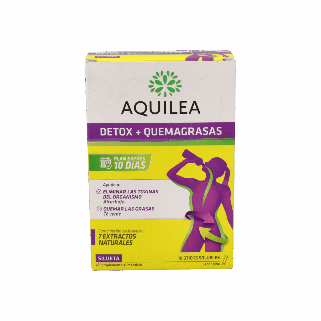 AQUILEA DETOX QUEMAGRASAS FORTE 10 STICKS 15 ML SABOR PIÑA AQUILEA DETOX QUEMAGRASAS FORTE 10 STICKS 15 ML SABOR PIÑA