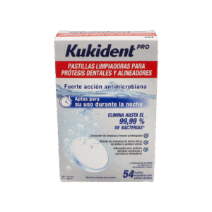 KUKIDENT PASTILLAS LIMPIADORAS PARA PROTESIS TOTALES Y PARCIALES 54 PASTILLAS