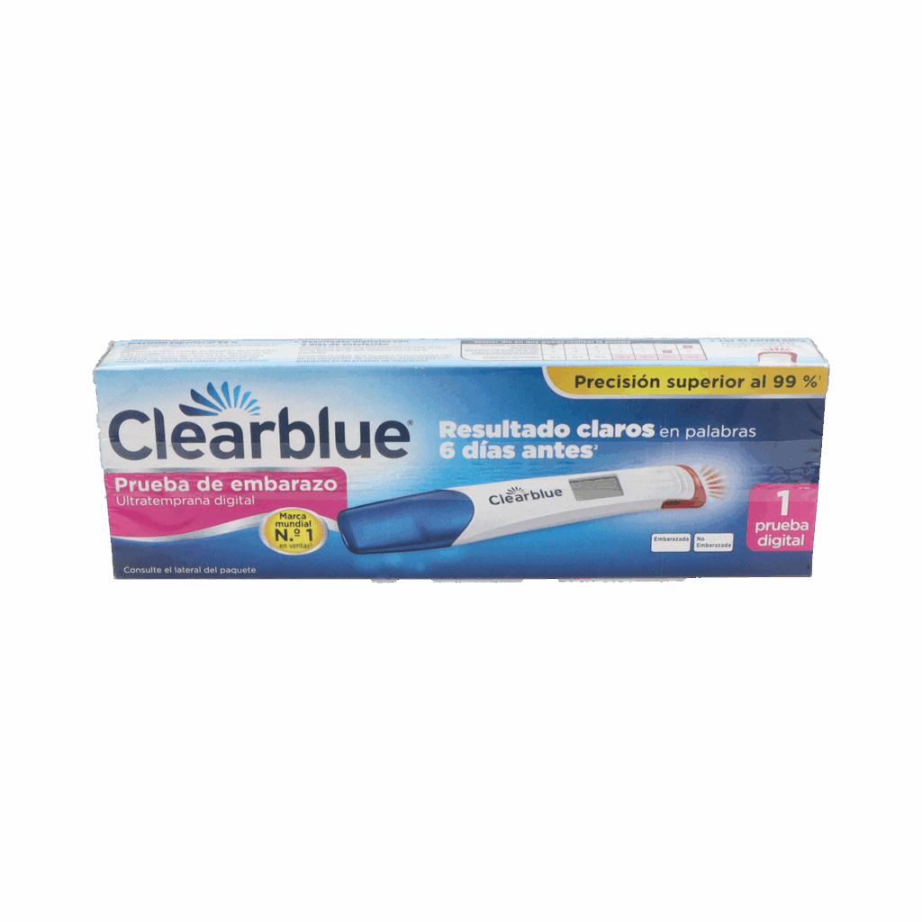 TEST DE EMBARAZO ULTRATEMPRANA DIGITAL CLEARBLUE 1 UNIDAD TEST DE EMBARAZO ULTRATEMPRANA DIGITAL CLEARBLUE 1 UNIDAD