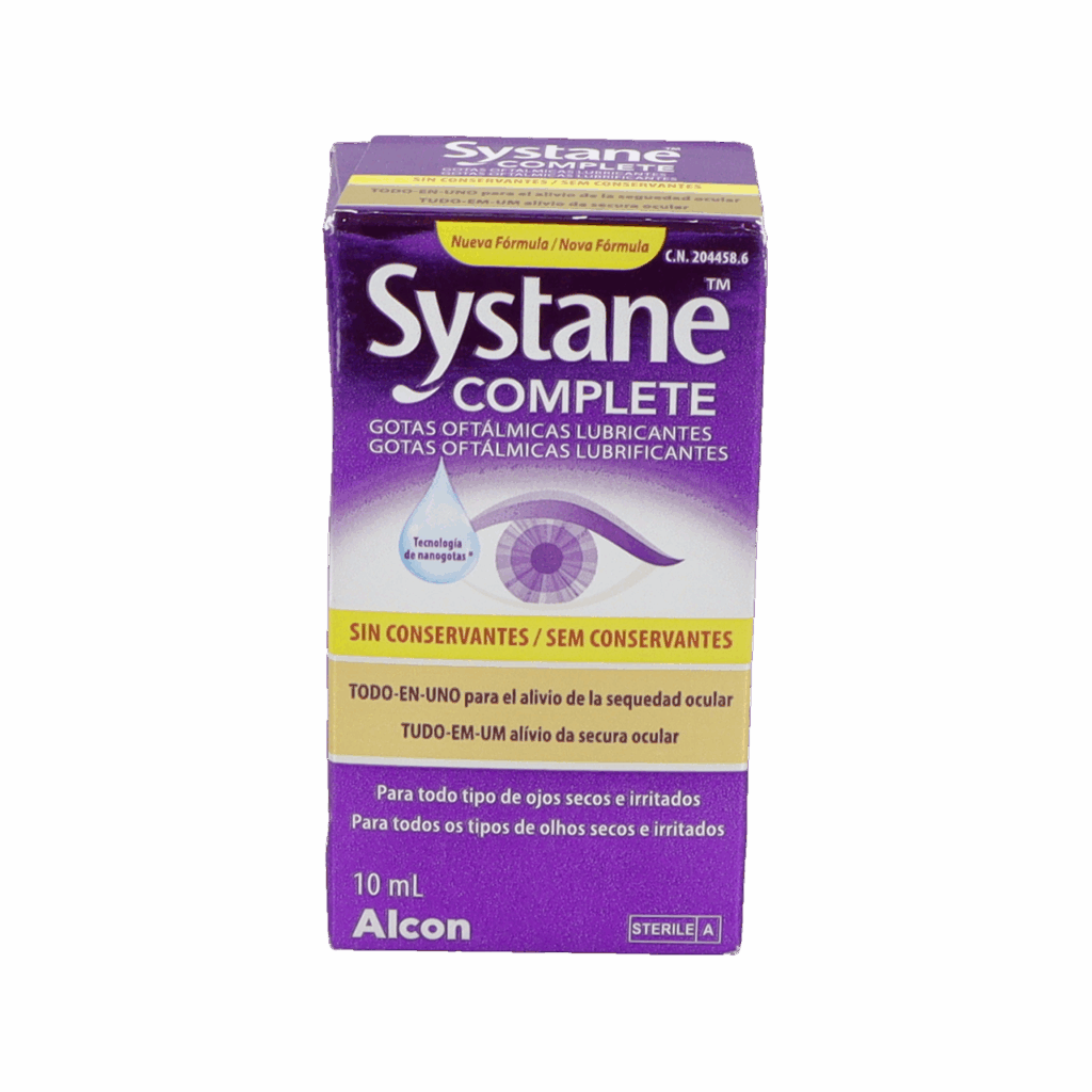 SYSTANE COMPLETE GOTAS OFTALMICAS LUBRICANTES SIN CONSERVANTES 1 FRASCO 10 ML SYSTANE COMPLETE GOTAS OFTALMICAS LUBRICANTES SIN CONSERVANTES 1 FRASCO 10 ML