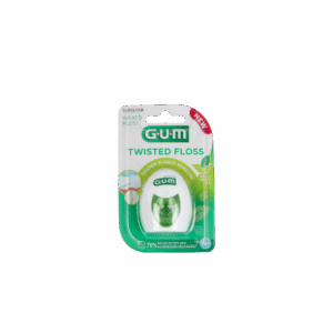 GUM 350  TWISTED FLOSS SEDA CON CERA 1 UNIDAD 30 M SABOR TE VERDE Y MENTA