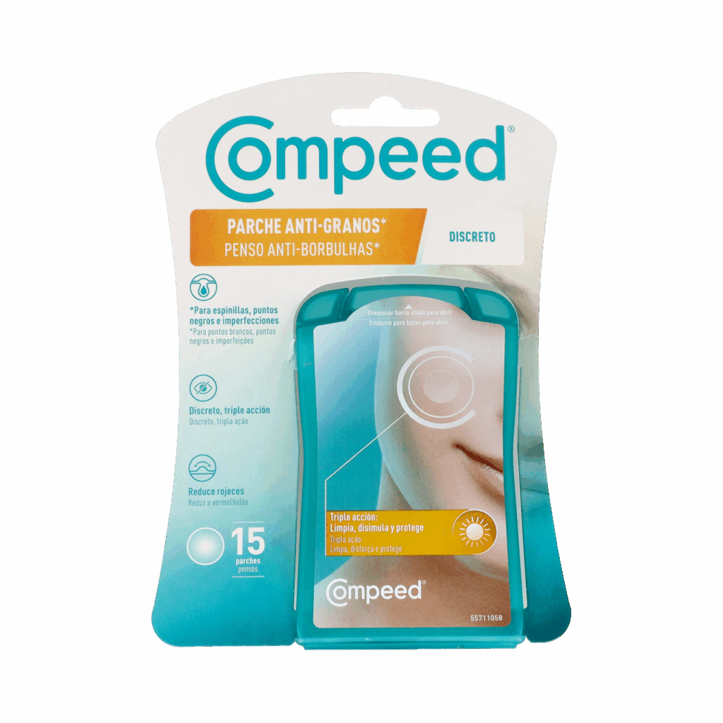 COMPEED PARCHE ANTI-GRANOS DISCRETO TRIPLE ACCION 15 UNIDADES COMPEED PARCHE ANTI-GRANOS DISCRETO TRIPLE ACCION 15 UNIDADES